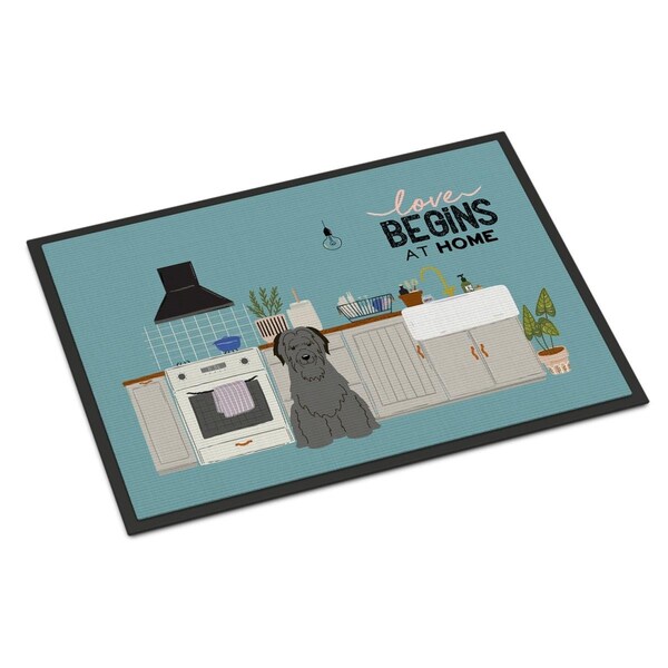 Carolines Treasures 18 x 27 in. Black Briard Kitchen Scene Indoor or Outdoor Mat CK7785MAT - main